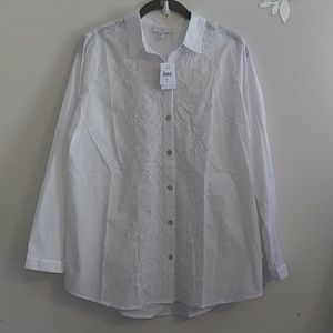 J Jill Embroidered Blouse/Tunic
